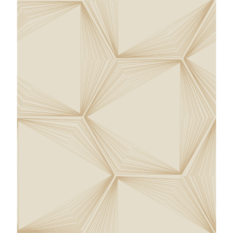 Geometric Peel & Stick Wallpaper Roll, Sand/Gold