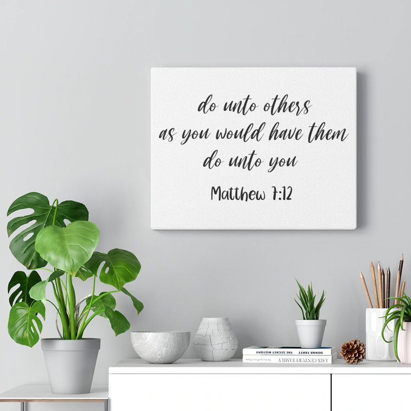 «Do Unto D'autres», art mural chrétien 7:12, reproduction de verset de la Bible prêt à être accroché, H 18 po x l 24 po