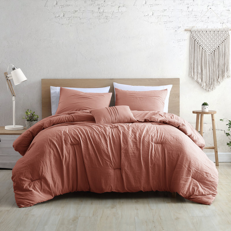 Modern Threads - Beck Comforter Set - Down Alternative Brushed Microfiber - Elegant All Season Bedspread Set - includes Comforter, Shams, & Decorative Pillow