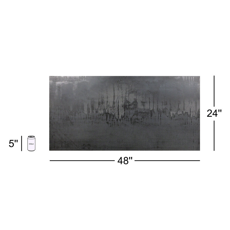 Alloy 24" x 48" Porcelain Metallic look Wall & Floor Tile ( 15.49 sq. ft. / box), Dark Gray
