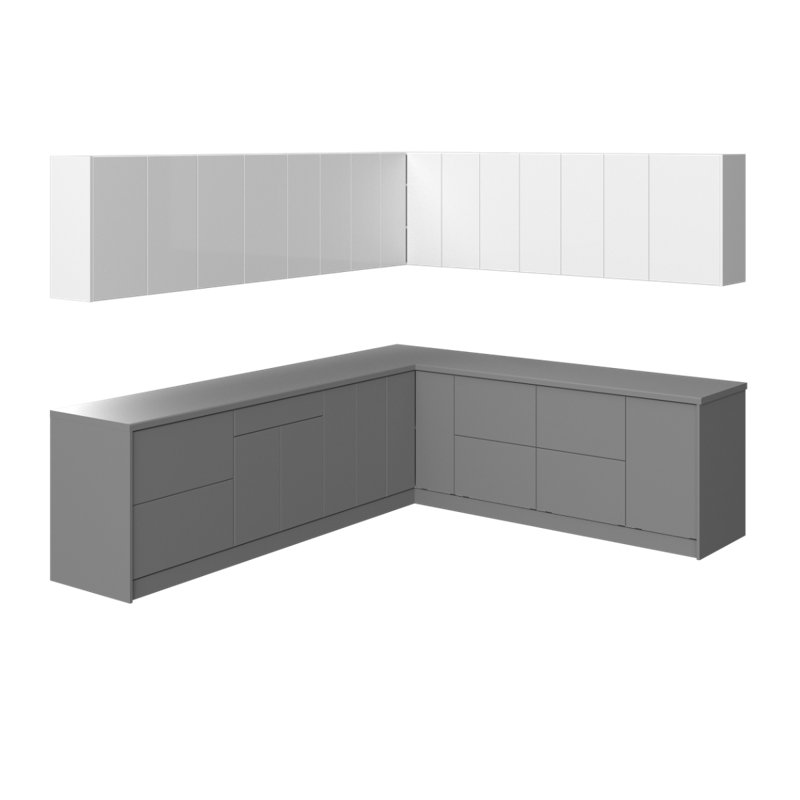 WALLKITCHENS Cuisine complète moderne en panneau de fibres à densité moyenne l 102 po x P 120 po x H 96 po WALLKITCHENS 