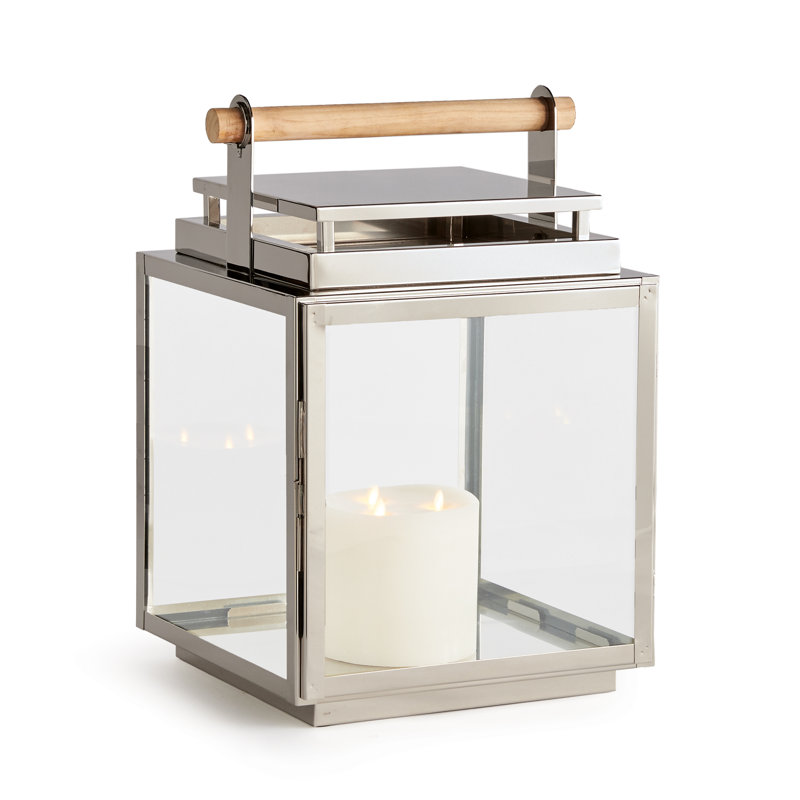 Adwin Lantern, 21" H x 14.5" W x 14" D, Silver