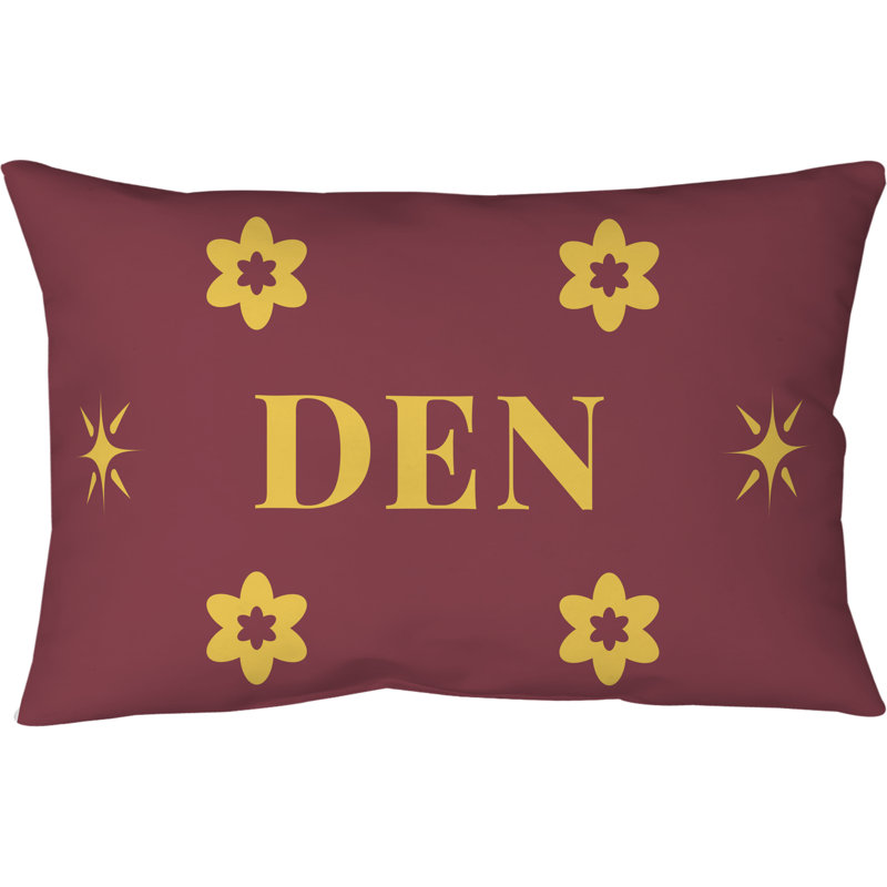 Coussin en sergé de polyester Denver 20 po x 14 po, Rouge / doré