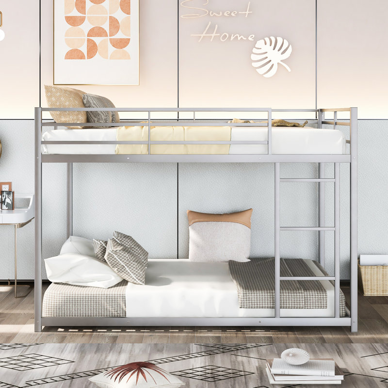 Metal Full Over Bunk Bed, Silver - Construction (This Is A Fictional Certification For Demonstration Purposes. Use Real Certifications If Applicable. Bed In Ce