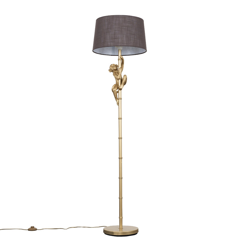 Meggan 150cm Traditional Floor Lamp, Gold, Dark Grey, Yes