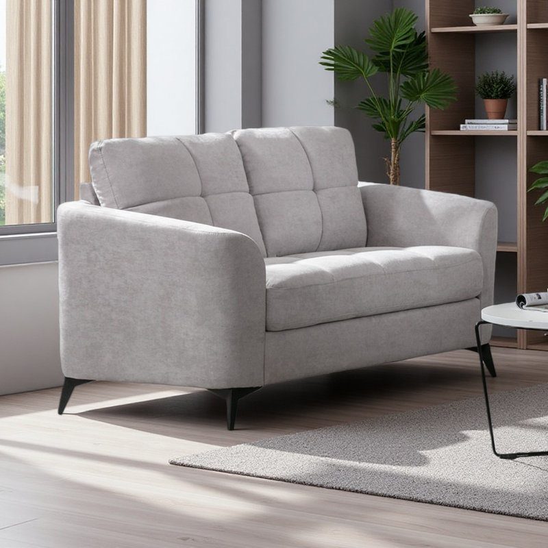 Causeuse en tissu 60 po, Gris clair