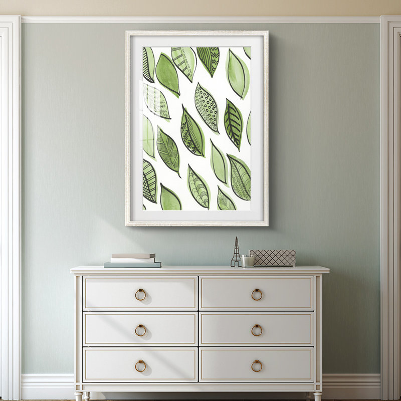 Patterned Leaf Shapes IV -Framed Print