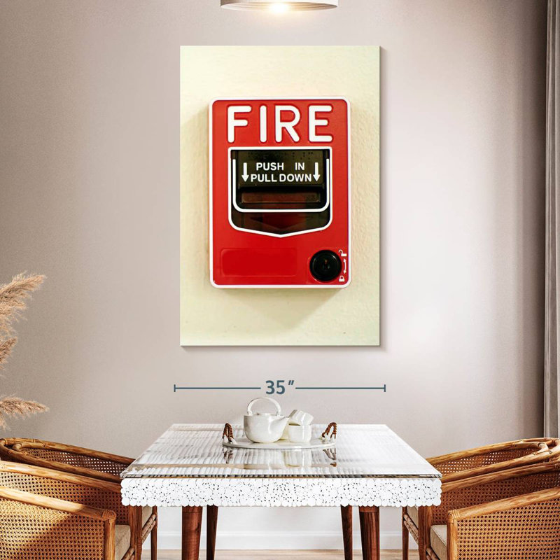 Alcaraz Fire Alarm, 51" H x 34" W