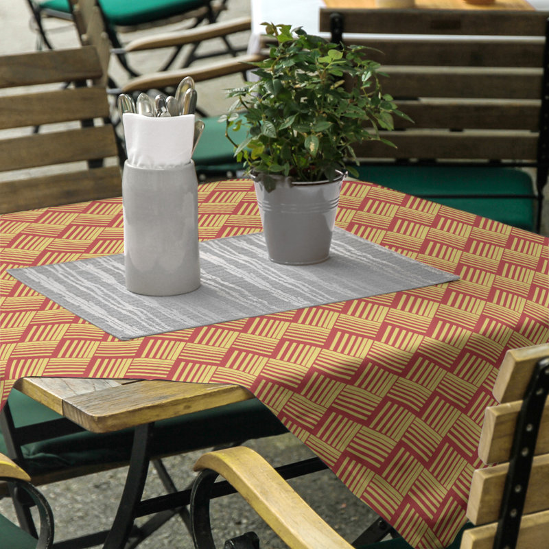 Rayures nattes classiques Nappe, Rouge/jaune