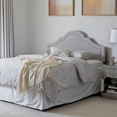 Myshawn Headboard in Grayish Beige Fabric by House of Hampton