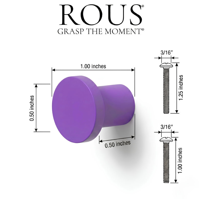 1" Diameter Circle Knob, Royal (Purple)