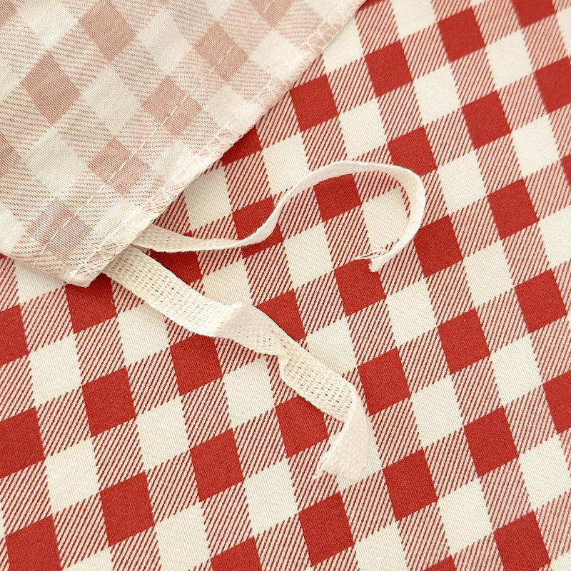 Gingham Duvet Cover Set, Grid Simple Geometric Square Pattern Comforter Cover, Soft Plaid Washed Microfiber Bedding Cover