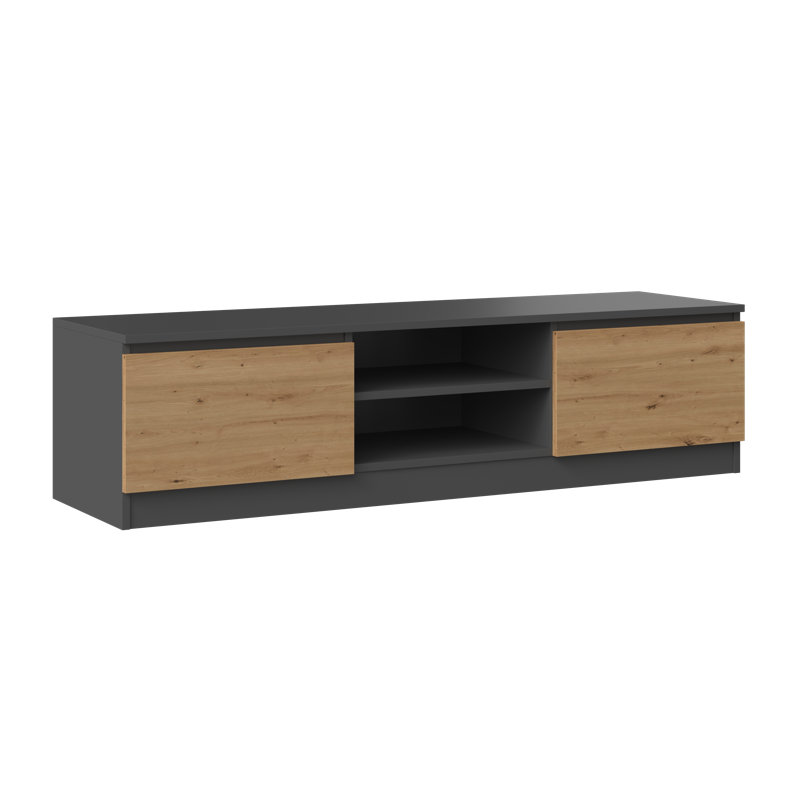 Delancey TV Stand, 36" H x 120" W x 40" D, Anthracite/Artisan Oak