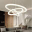 Lustre moderne à 3 anneaux pour salon argenté-130139933