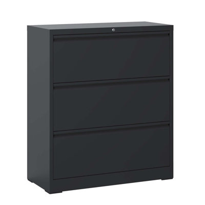 3-drawer Heavy-duty Lateral File Cabinet With Lock - Wide Metal Storage For Letter/legal/a4 Files, Soft-close Slides, Anti-tip Safety For Home Office