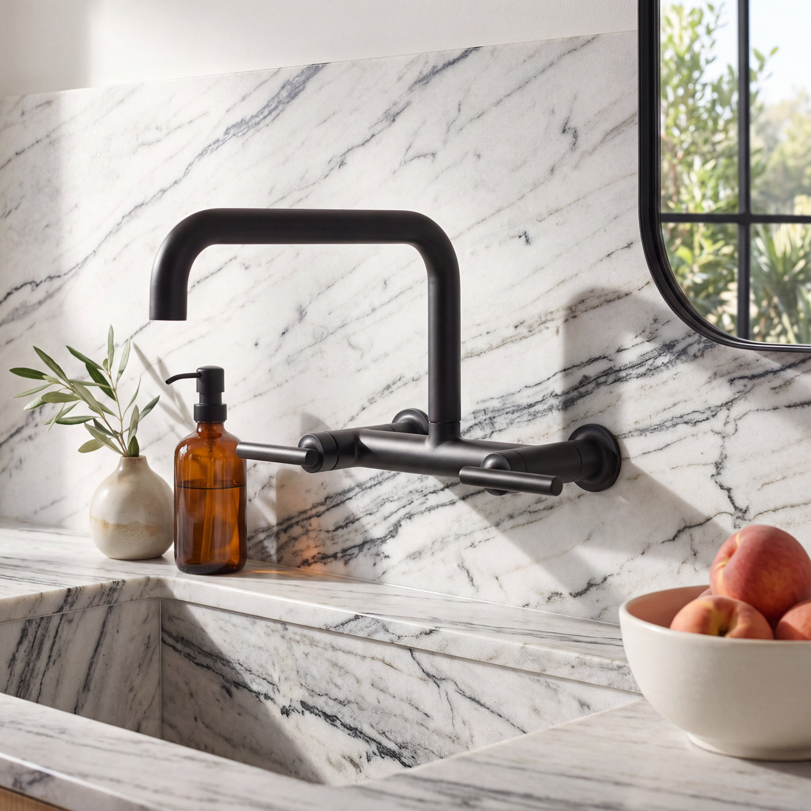 Purist Bridge Kitchen Faucet, Matte Black