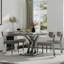 Ensemble 5 pièces de table de salle à manger moderne en marbre et argent gris avec 4 chaises de salle à manger Grey Boucle-2075603612-2075603615-2075603614