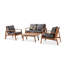 Ensemble de conversation pour patio 4 personnes en bois d'acacia avec coussins Davies