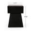 Table d'appoint en béton léger, moderne, noir, sans assemblage, forme piédestal - profondeur 13,84 po x hauteur 19,13 po, table en oxyde de magnésium noir avec béton, forme exceptionnelle, hauteur d'assemblage