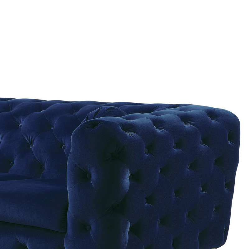 Canapé Godsey, Tissu bleu, H 30 po x l 86 po x P 36 po