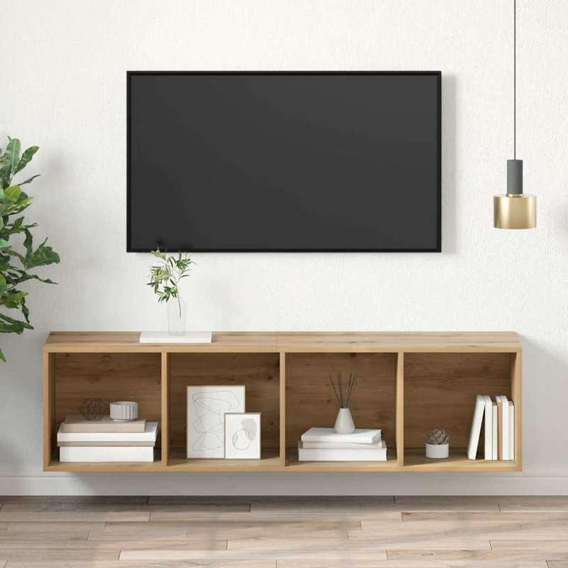 Wall-Mounted TV Cabinet Wall-Mounted, Artisan Oak, 142.5cm H x 37cm L x 37cm W