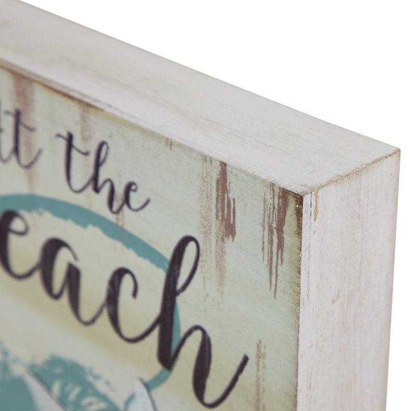 Plaque murale côtière de coquillage et étoile de mer «At the Beach» 8 po x 8 po