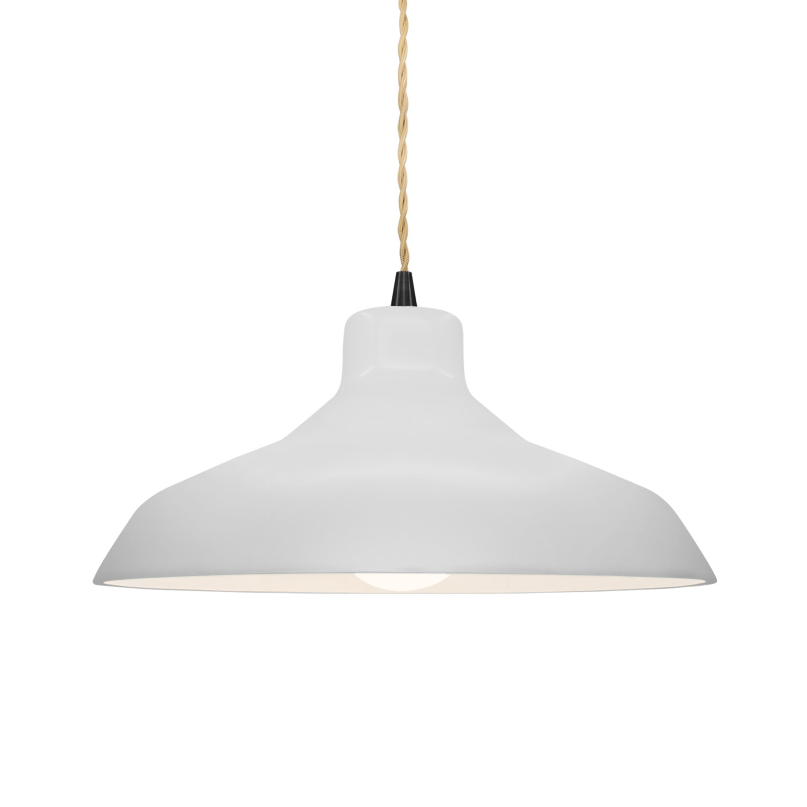 Fallon Ceramic Dimmable Pendant, 6.25" H x 13.5" W x 13.5" D, Bisque, Matte Black
