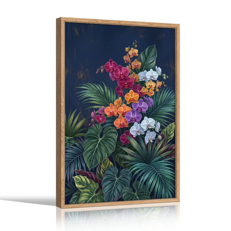 Ensemble de 1 tableau sur toile Fleurs tropicales, H 48 po x l 32 po, Naturel