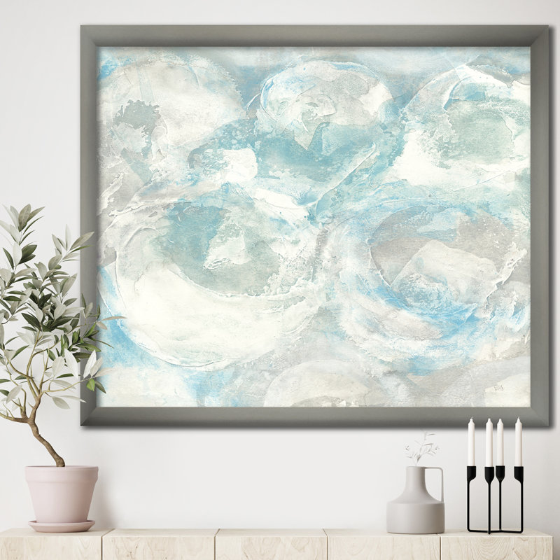 «Pale Blue Shade III», reproduction sur toile encadrée, H 16 po x l 16 po x P 1 po, Cadre argenté