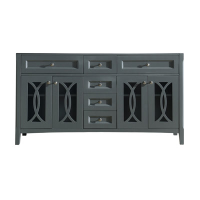 Base de salle de bain double 61 po uniquement meuble-lavabo Grazia