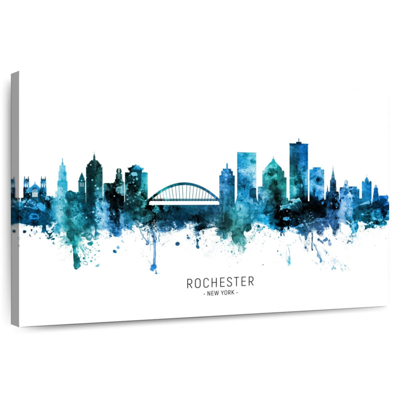 R roulant Rochester New York Skyline II, H 32 po x l 48 po