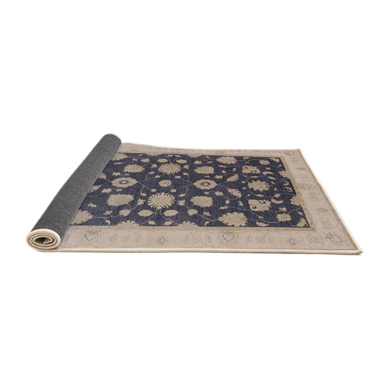 Tapis oriental ivoire / bleu Cerda, Rond 8 pi
