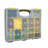 Storage Organizer Tool Box Set - Set of 4 Plastic Clear Top Parts, Craft, and Hardware Organizers with 3 Sized Compartments by Stalwart (Yellow/Black)