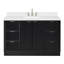 Meuble-lavabo simple en bois massif de 54 po avec comptoir en quartz noir de 1,5 po Haun de Haun, lavabo rectangulaire-887759777-887759779-887759776