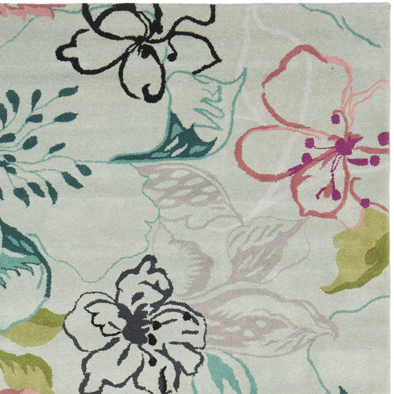 Matthews Hand Tufted Wool Floral Rug, Runner 2'3" x 9'