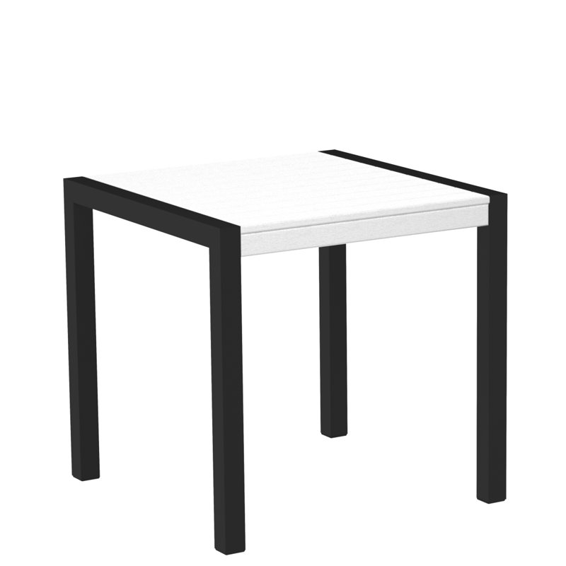 Table de salle à manger POLYWOOD MOD, Noir texturé, Blanc, L 29,75 po x P 29,75 po