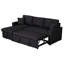 Canapé modulaire réversible en tissu de lin noir 82 po Modern