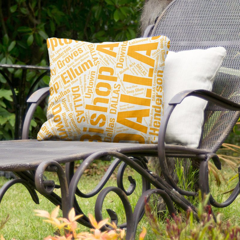 Coussin décoratif intérieur/extérieur dallas, H 20 po x l 20 po, Non, Orange