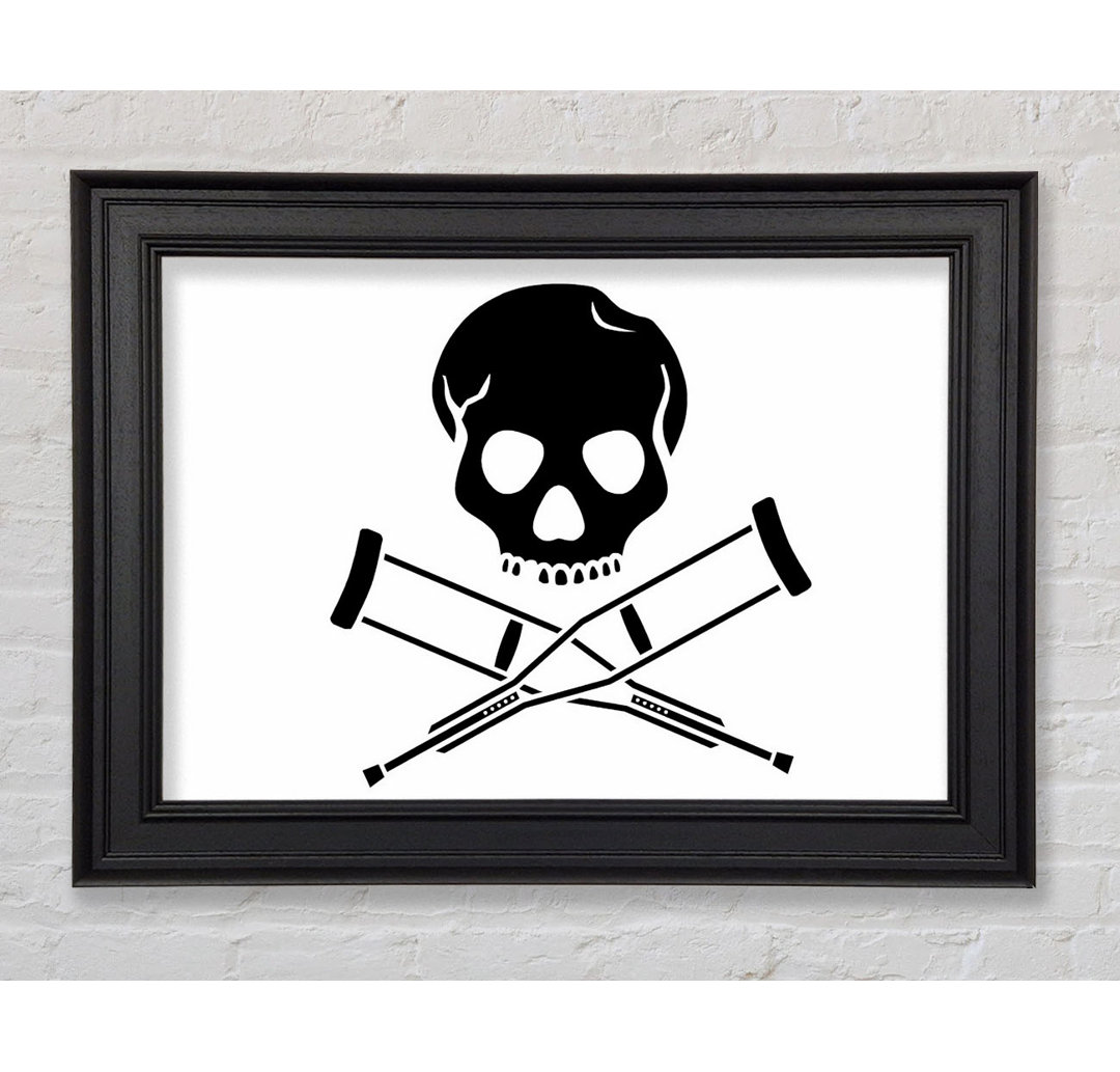 Jackass Skull N Bones B N W - Einzelner Bilderrahmen Kunstdrucke