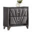 Table de chevet en tissu gris, 2 tiroirs, pieds, acrylique imitation cristal, structure entièrement rembourrée, plateau en verre, velours classique pour accessoires de chambre à coucher, design moderne