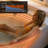 59" Corner Whirlpool Bathtub Hydrotherapy Tub with 16 Jets, Rainbow LED Light