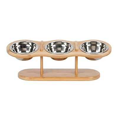 Adjustable Tilt Angle Pet Bowls Stand For Small Size Dogs And Cats With 2 Stainless Steel Bowls