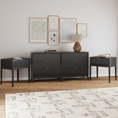 Ensemble commode et table de chevet pour chambre à coucher