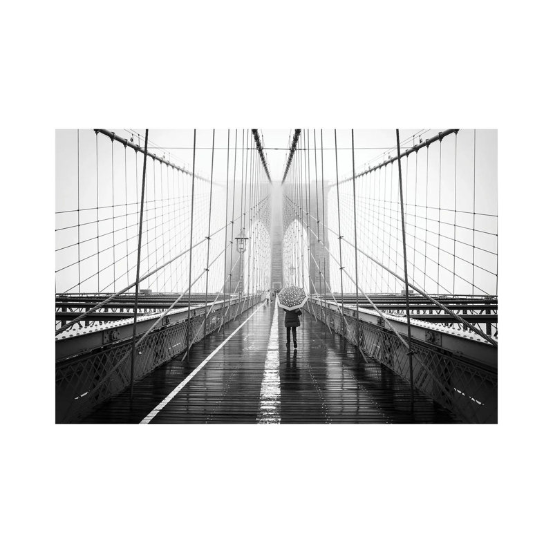 Brooklyn Bridge In Winter by Jan Becke - Wrapped Canvas Print, 152.5 cm H x 101.5 cm W