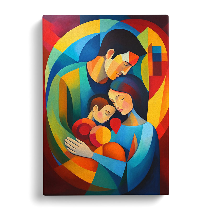 Loving Family Orphism - Wrapped Canvas, 50cm H x 35cm W x 3cm D