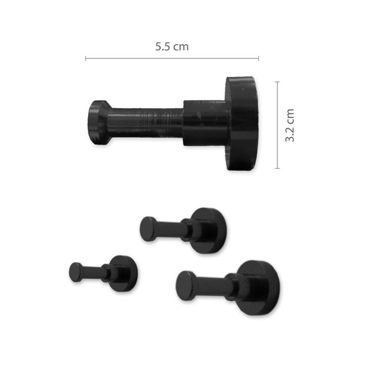 Metal Wall Wall Hook, Black