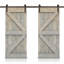 Porte de grange double à panneaux en bois teinté K Series avec ensemble de quincaillerie coulissante-86649007-86649020