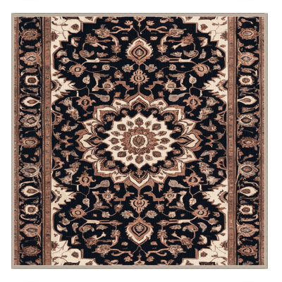 Machine Washable Persian Brown Area Rug