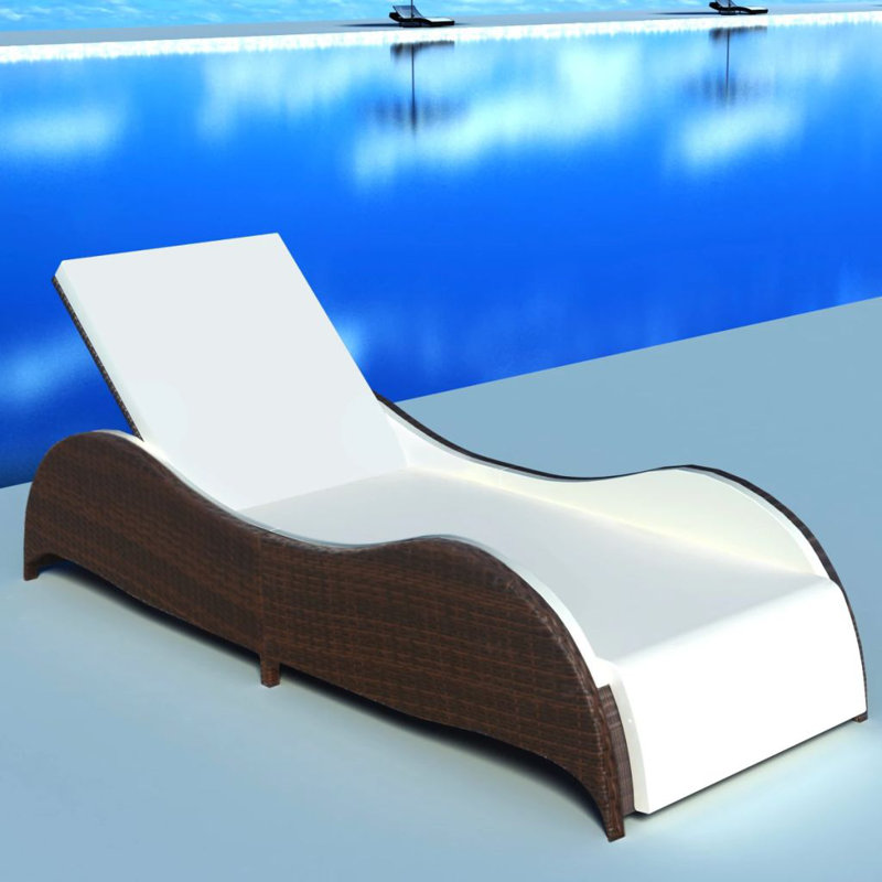 Vinton 80" Long Single chaise with Cushions, Brown