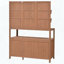 Banc de rempotage en bois de sapin rustique 50,2 po avec rangement spacieux et comptoir spacieux-124945264